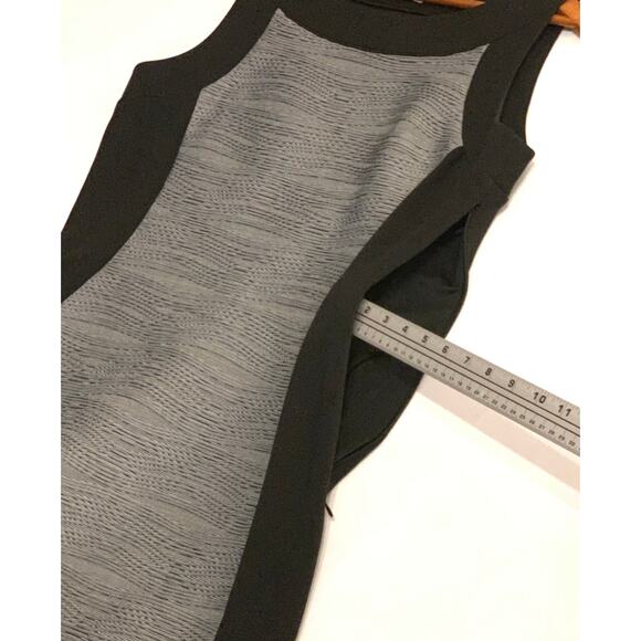 Calvin Klein Black Gray Textured Womens Sheath Dress Sleeveless Lined Size 14 - Picture 5 of 11